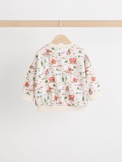 Cath Kidston Ecru Cowboy Baby Sweatshirt and Joggers Set - Size Up to 1 Month (56cm)