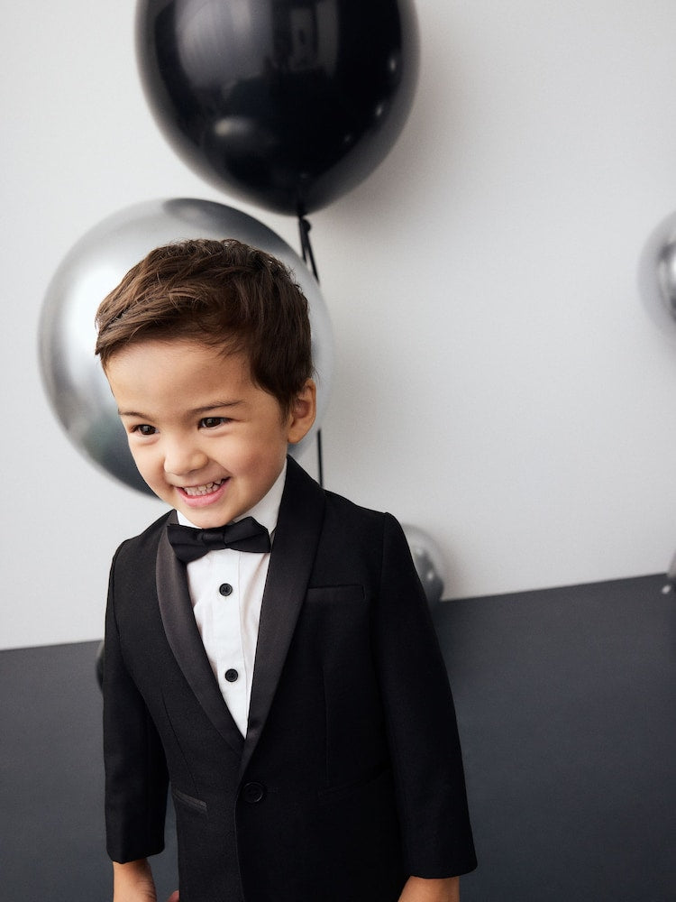 Black Blazer, Shirt &amp; Trouser Set Blazer Shirt Trousers and Bow Tie Set (3mths-12yrs)