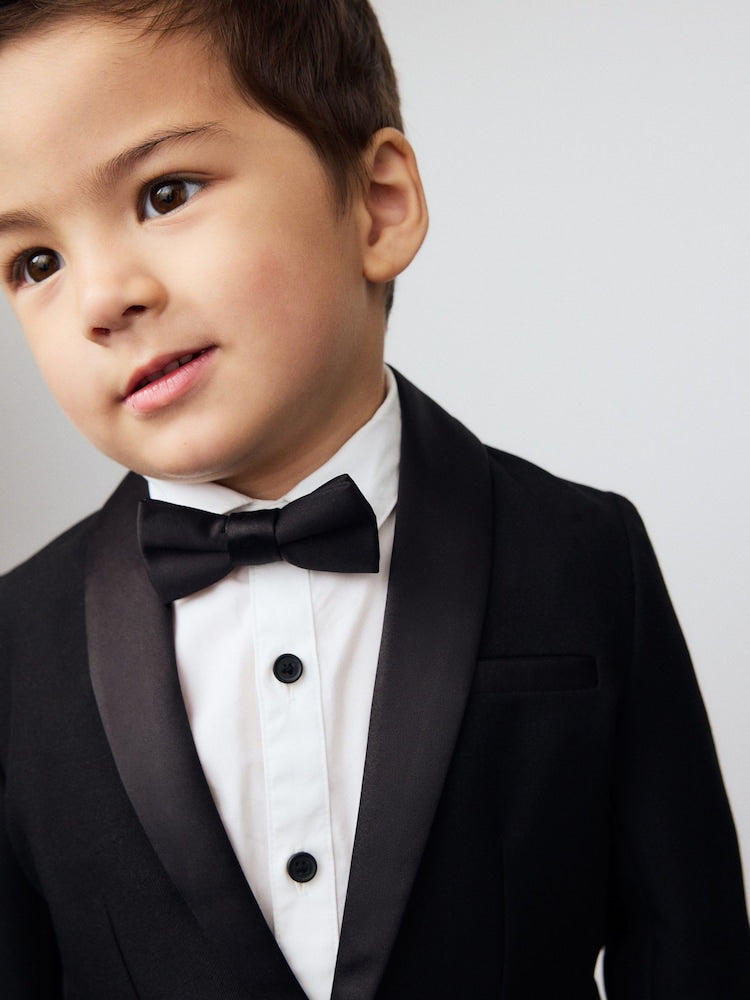 Black Blazer, Shirt &amp; Trouser Set Blazer Shirt Trousers and Bow Tie Set (3mths-12yrs)