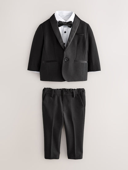Black Blazer, Shirt &amp; Trouser Set Blazer Shirt Trousers and Bow Tie Set (3mths-12yrs)