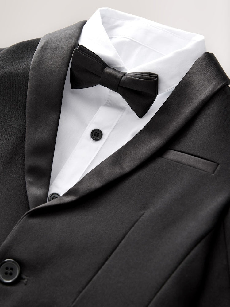 Black Blazer, Shirt &amp; Trouser Set Blazer Shirt Trousers and Bow Tie Set (3mths-12yrs)