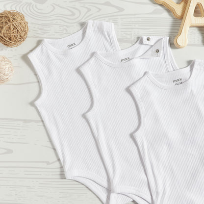 Pack of 3 - Ribbed Cotton Bodysuit