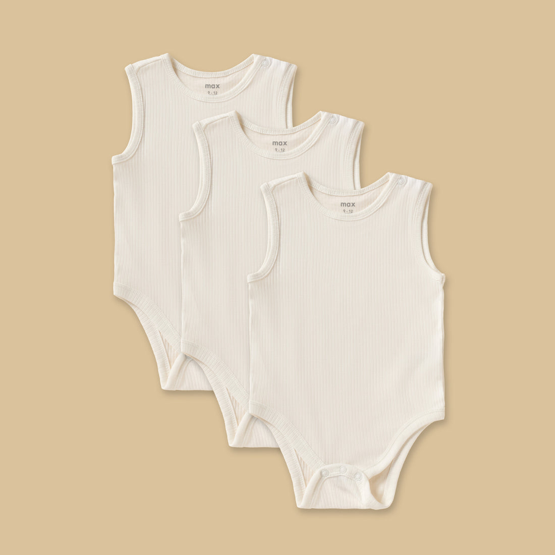 Pack of 3 - Ribbed Cotton Bodysuit - White / 12-18 mths