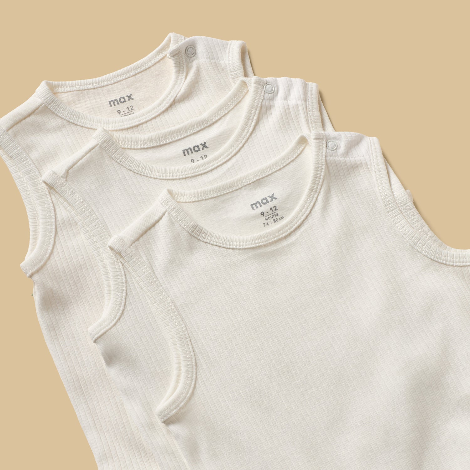 Pack of 3 - Ribbed Cotton Bodysuit