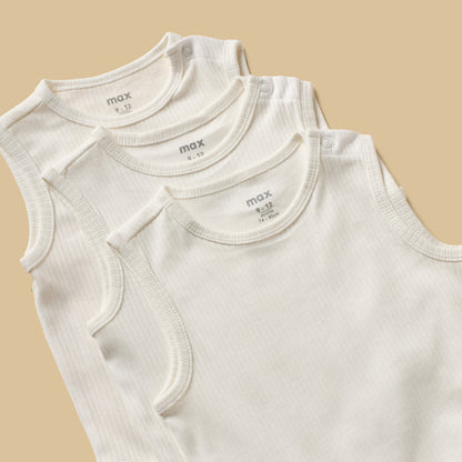 Pack of 3 - Ribbed Cotton Bodysuit