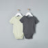 Pack of 2 - Ribbed Henley Neck Cotton Bodysuit - Multicolour / 18-24 mths