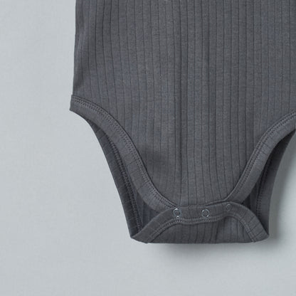 Pack of 2 - Ribbed Henley Neck Cotton Bodysuit