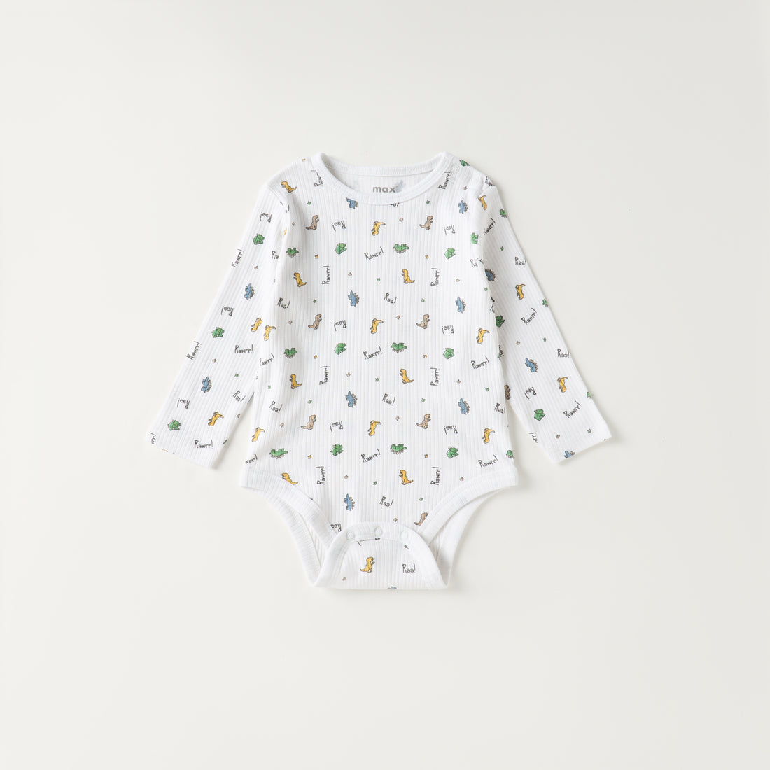 Pack of 3 - Dinosaur Print Bodysuit with Long Sleeves