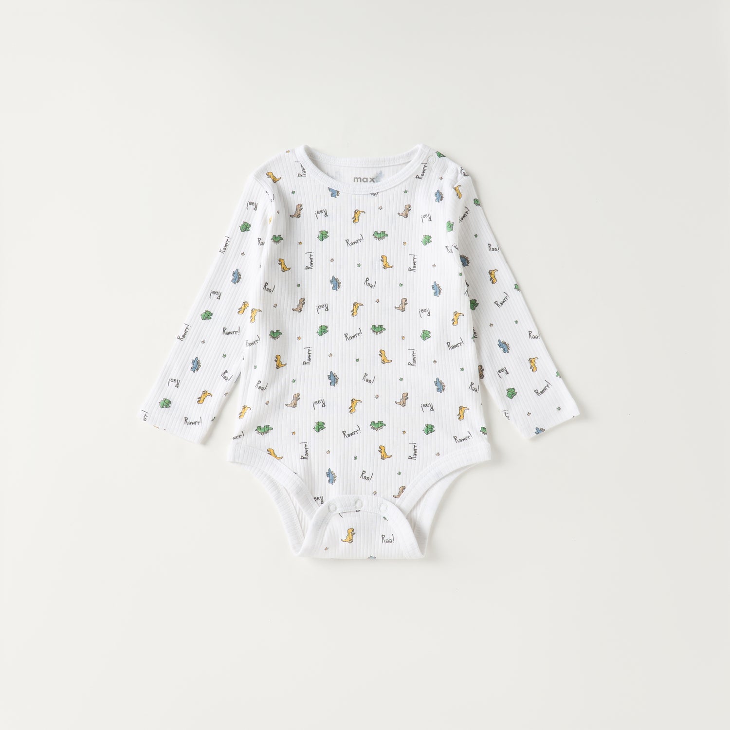 Pack of 3 - Dinosaur Print Bodysuit with Long Sleeves