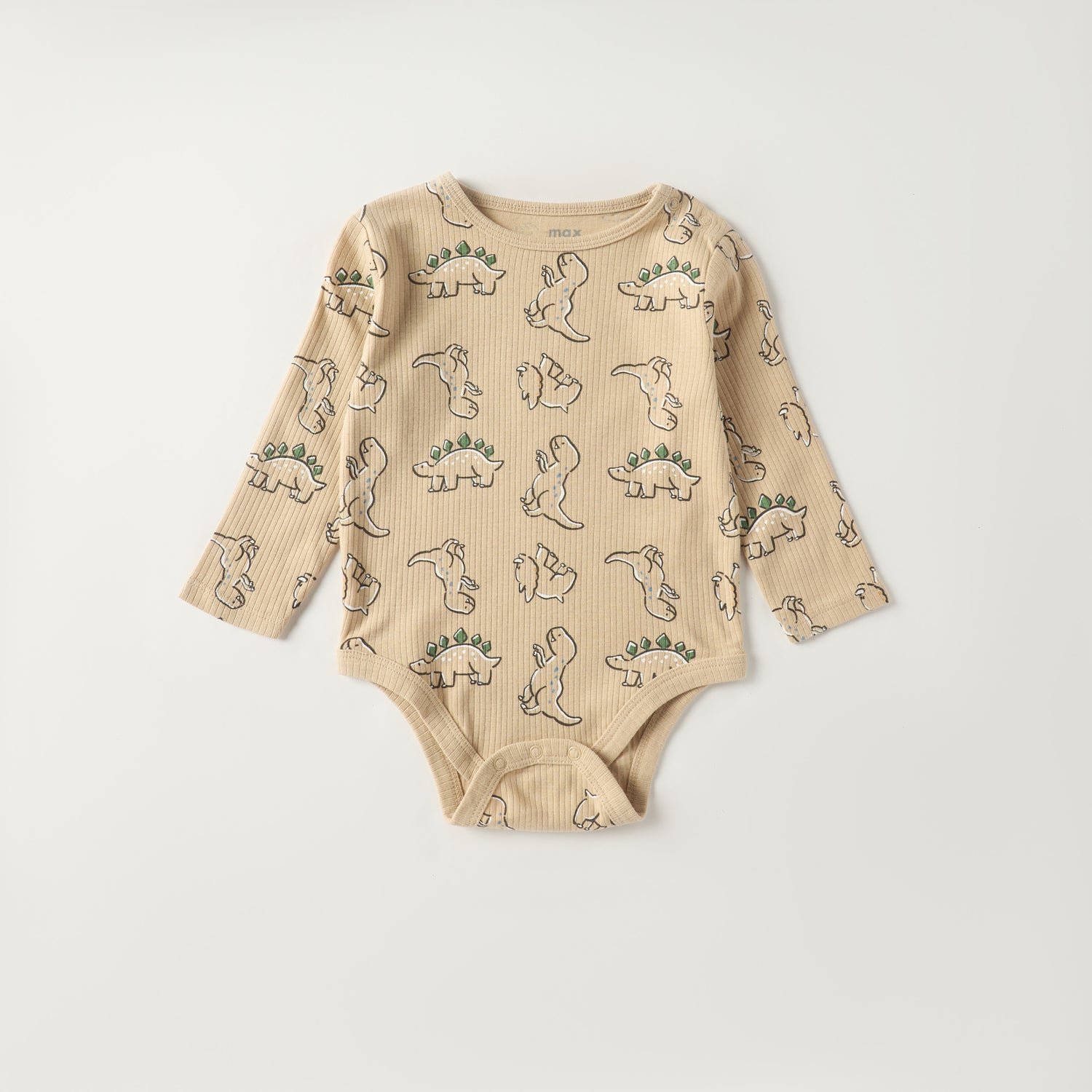 Pack of 3 - Dinosaur Print Bodysuit with Long Sleeves
