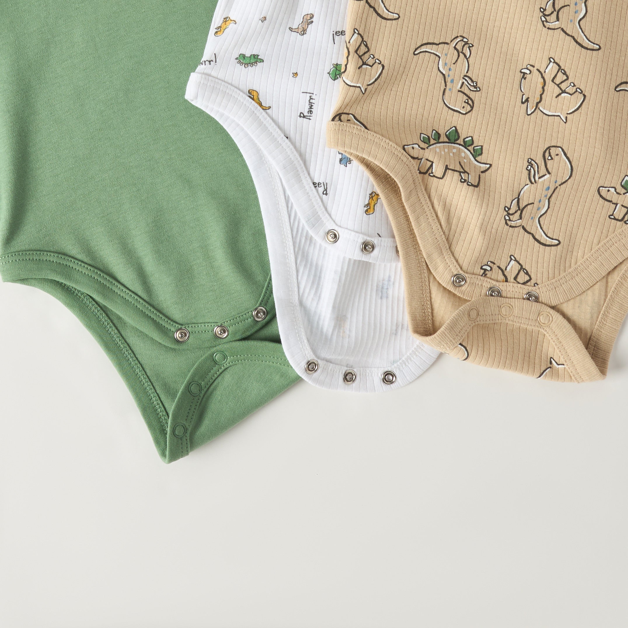 Pack of 3 - Dinosaur Print Bodysuit with Long Sleeves