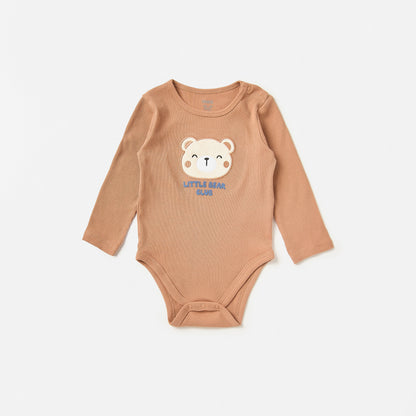 Pack of 2 - Bear Detail Pointelle Bodysuit with Long Sleeves