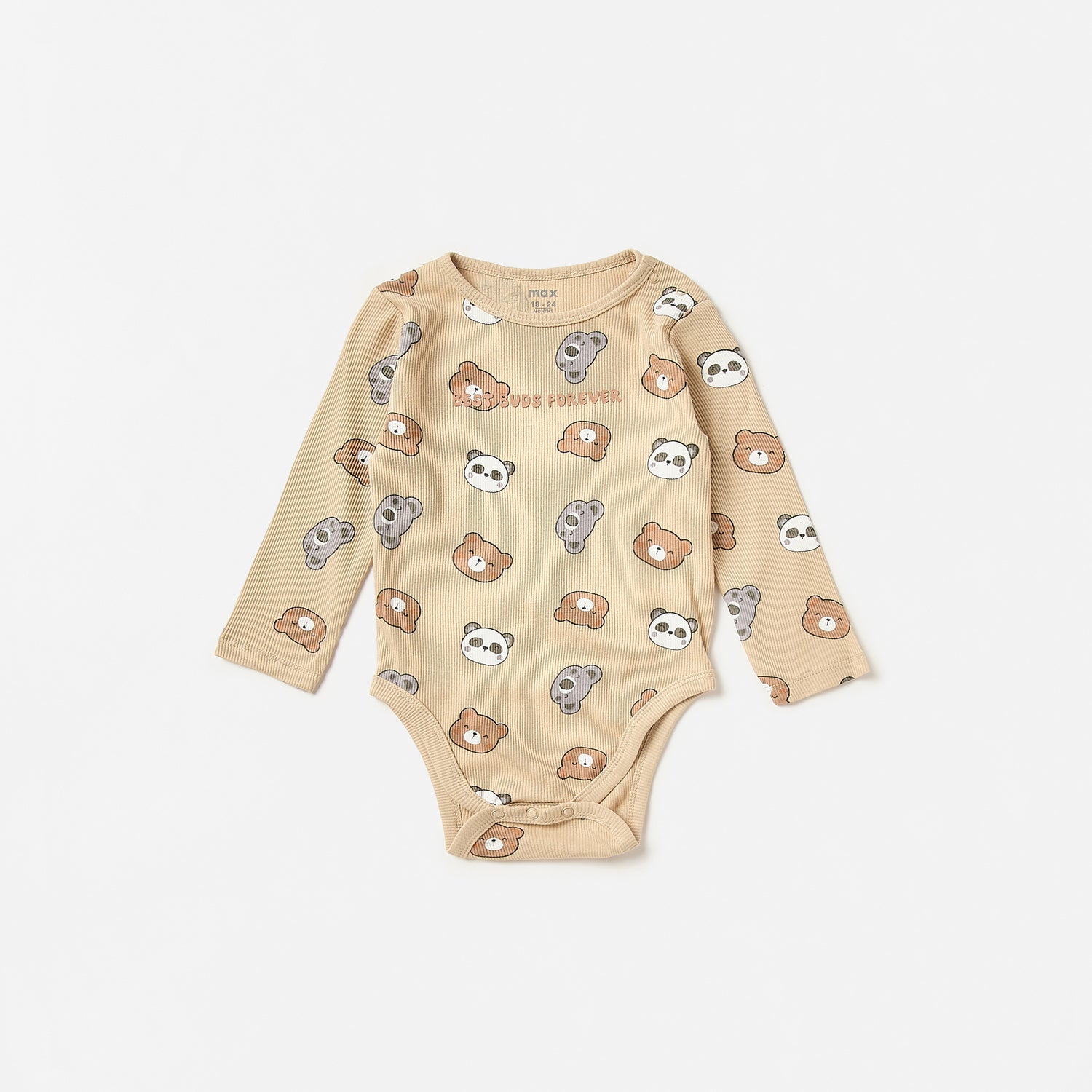 Pack of 2 - Bear Detail Pointelle Bodysuit with Long Sleeves