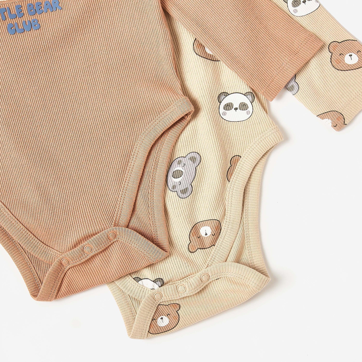 Pack of 2 - Bear Detail Pointelle Bodysuit with Long Sleeves