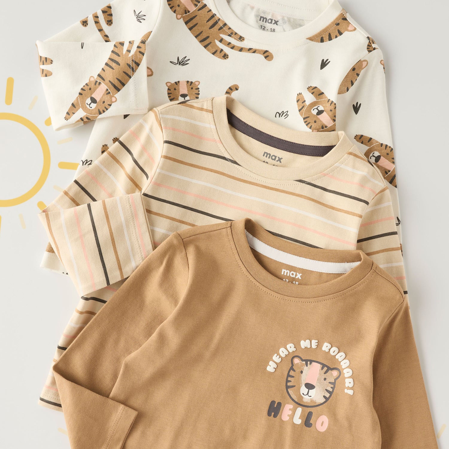 Pack of 3 - Printed Long Sleeves T-shirt