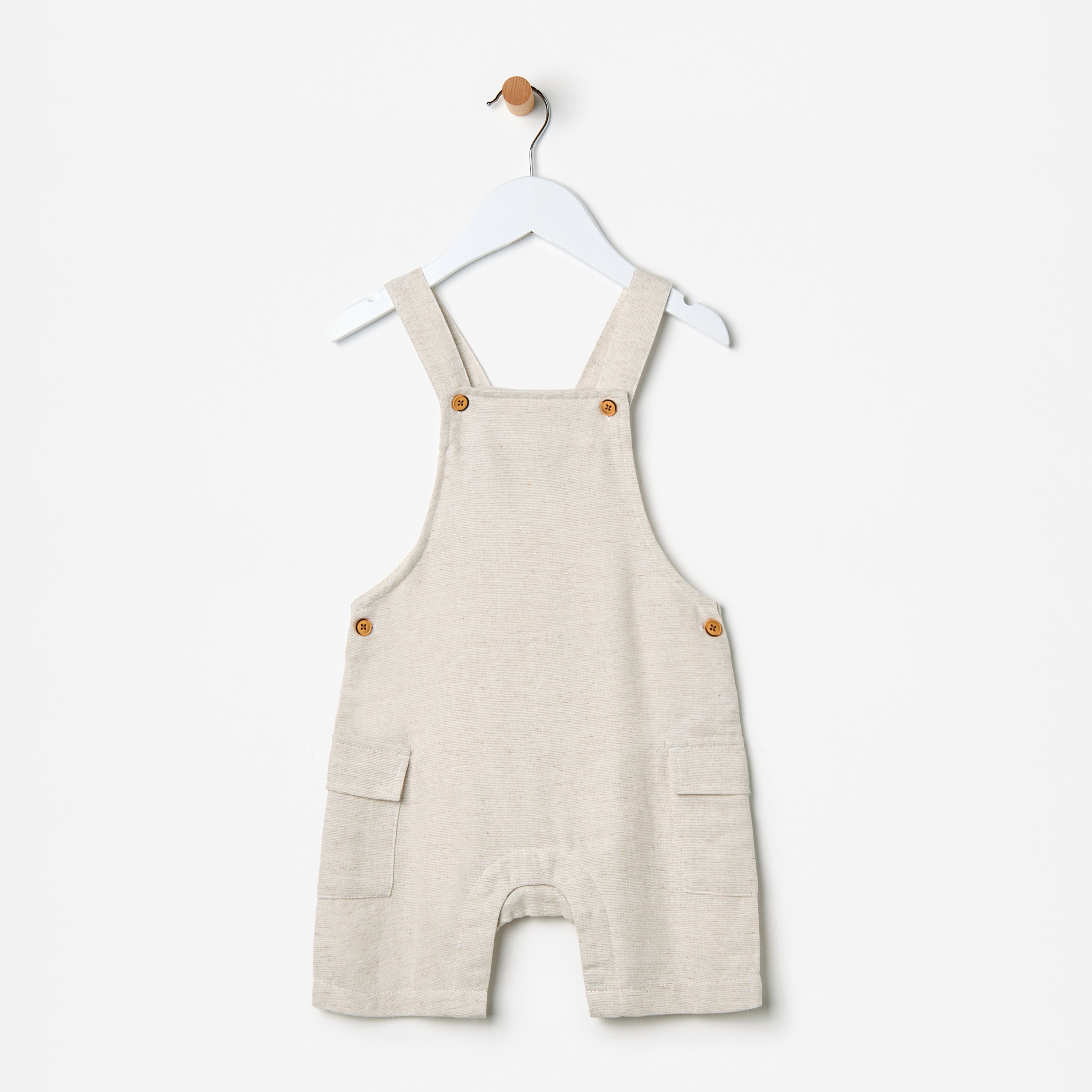 Striped T-shirt and Textured Dungaree Set