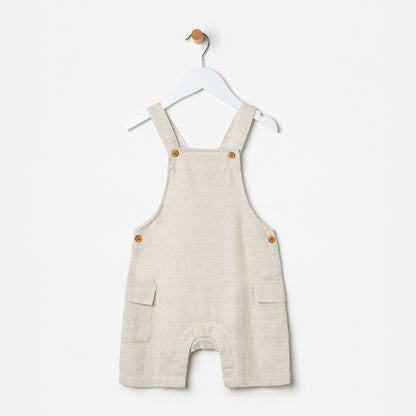 Striped T-shirt and Textured Dungaree Set
