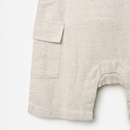 Striped T-shirt and Textured Dungaree Set
