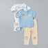 Safari Print Romper with T-shirt and Pant Set - Blue / 12-18 mths