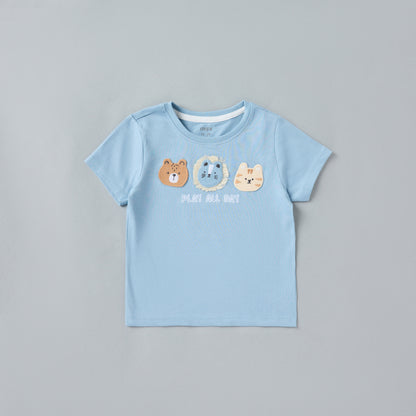 Safari Print Romper with T-shirt and Pant Set