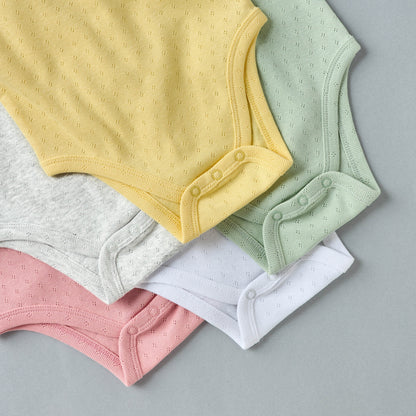 Pack of 5 - Bow Accent Pointelle Sleeveless Bodysuit