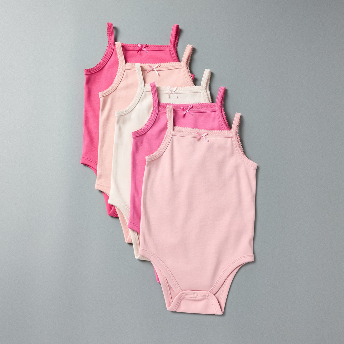 Pack of 5 - Sleeveless Bodysuit with Button Closure - Multicolour / 12-18 mths