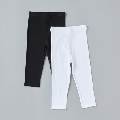 Pack of 2 - Ribbed Jersey Leggings - Multicolour