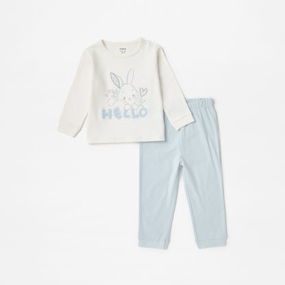 Pack of 2 - Printed Cotton Pyjama Set