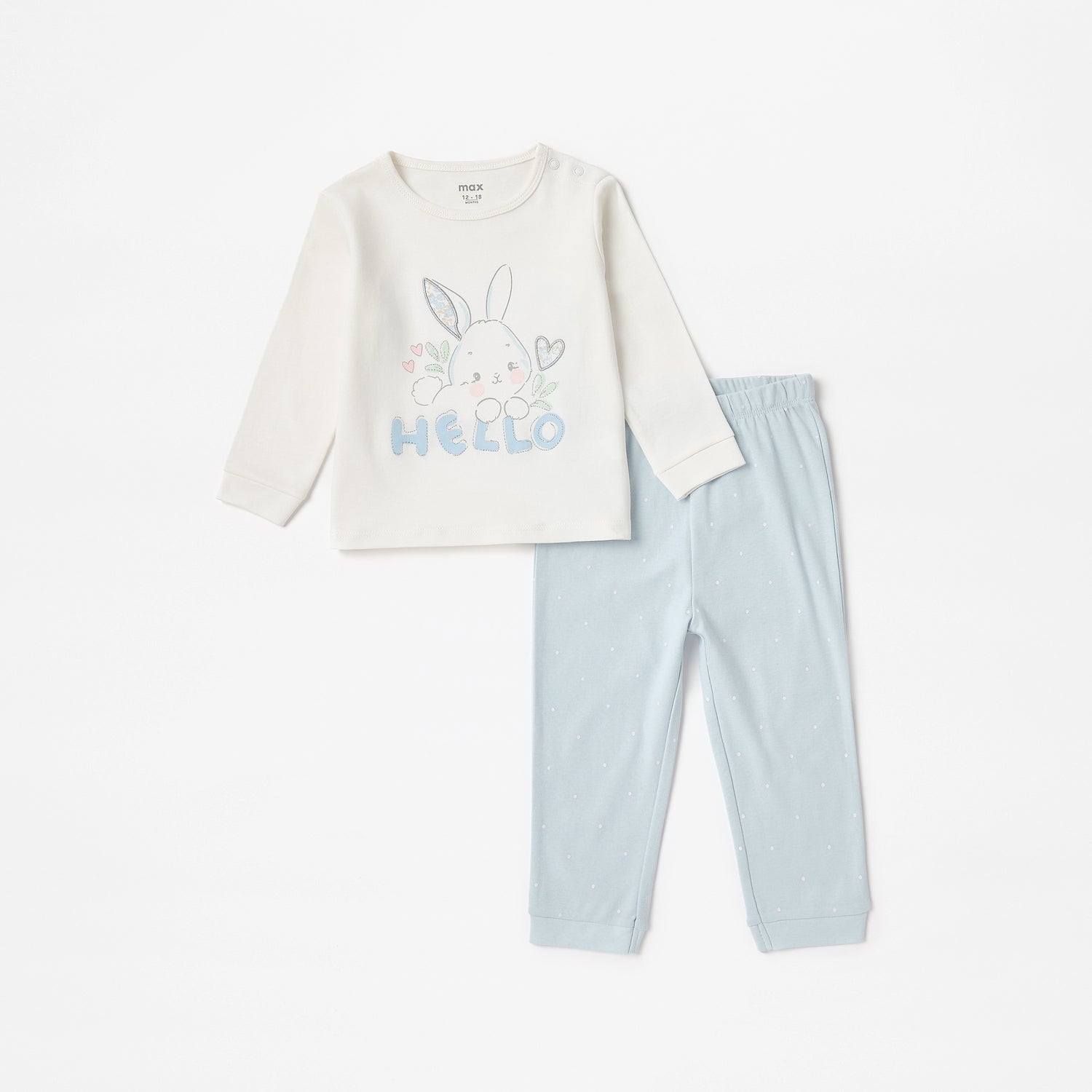 Pack of 2 - Printed Cotton Pyjama Set