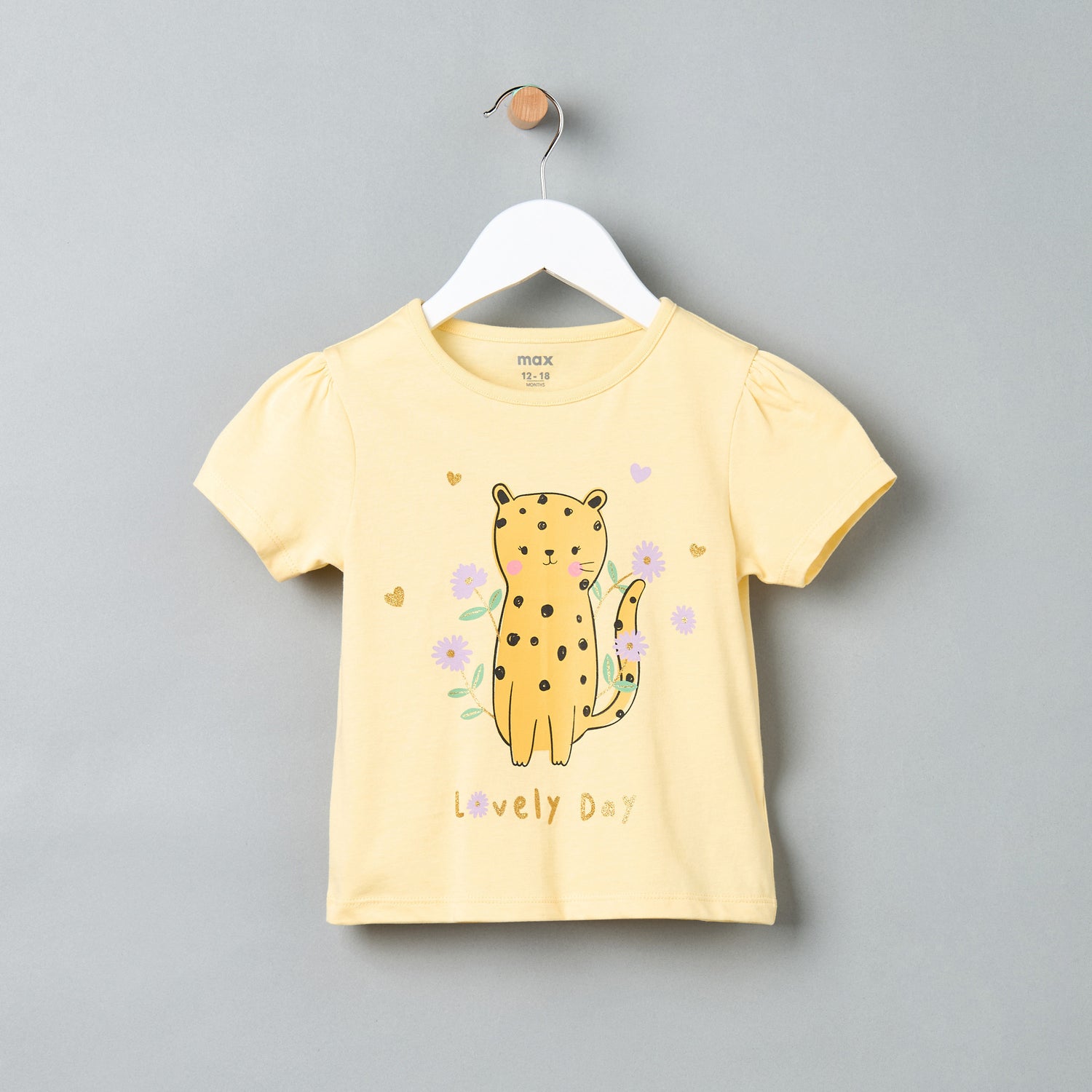 Leopard Print T-shirt - Yellow