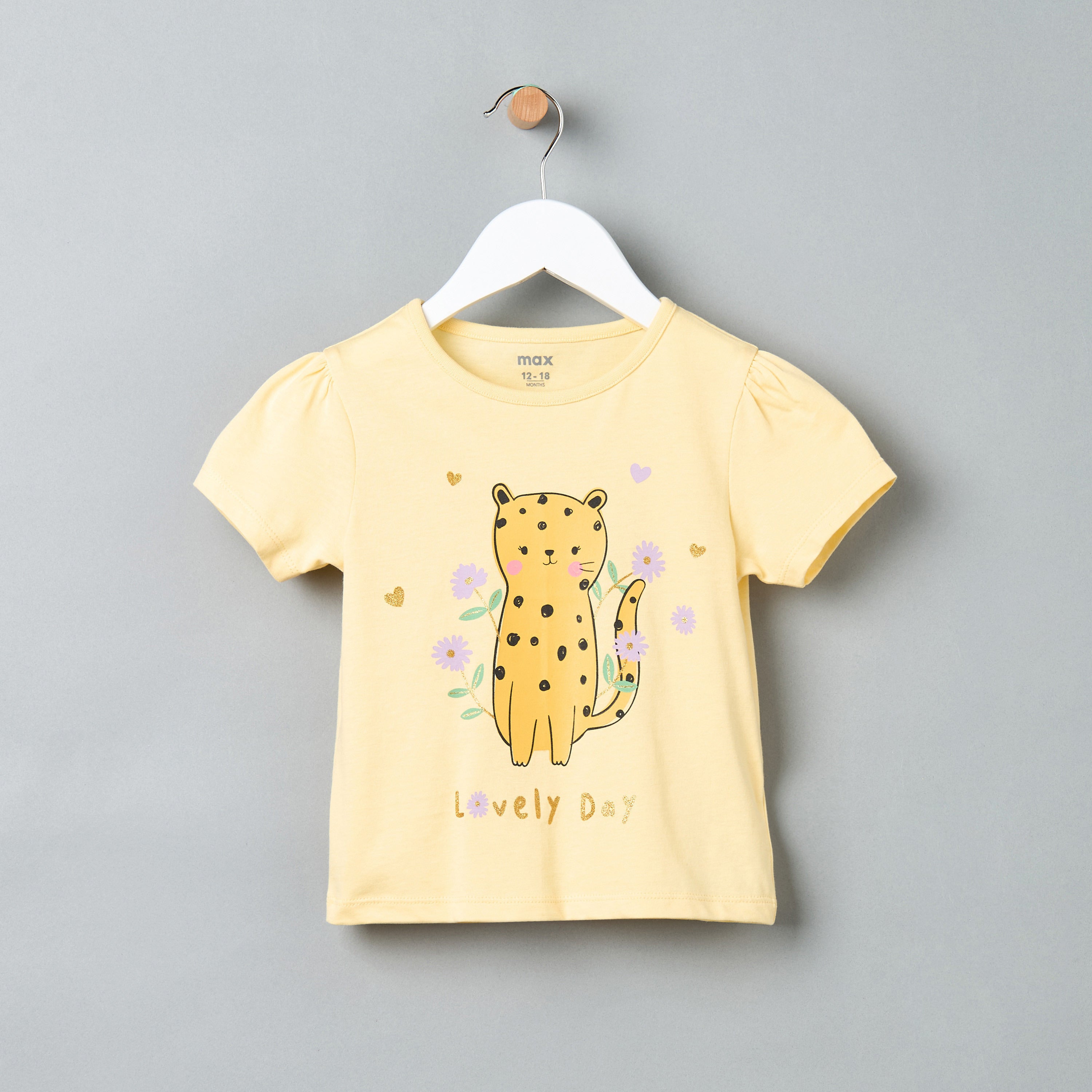 Leopard Print T-shirt - Yellow