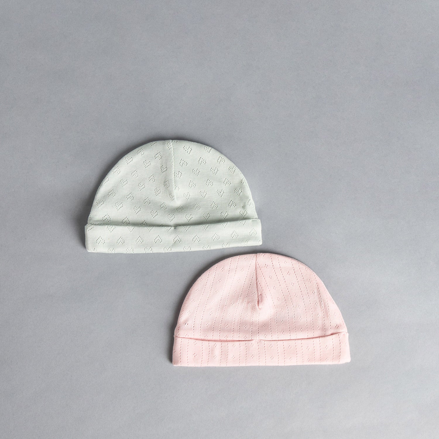 Pack of 2 - Textured Cap - Pink / 0-3 mths