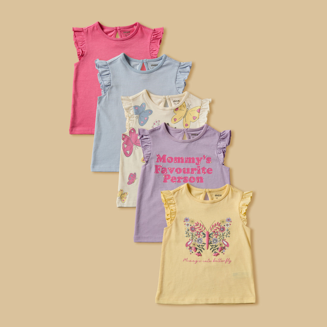 Pack of 5 - Assorted Sleeveless Top - Multicolour / 12-18 mths