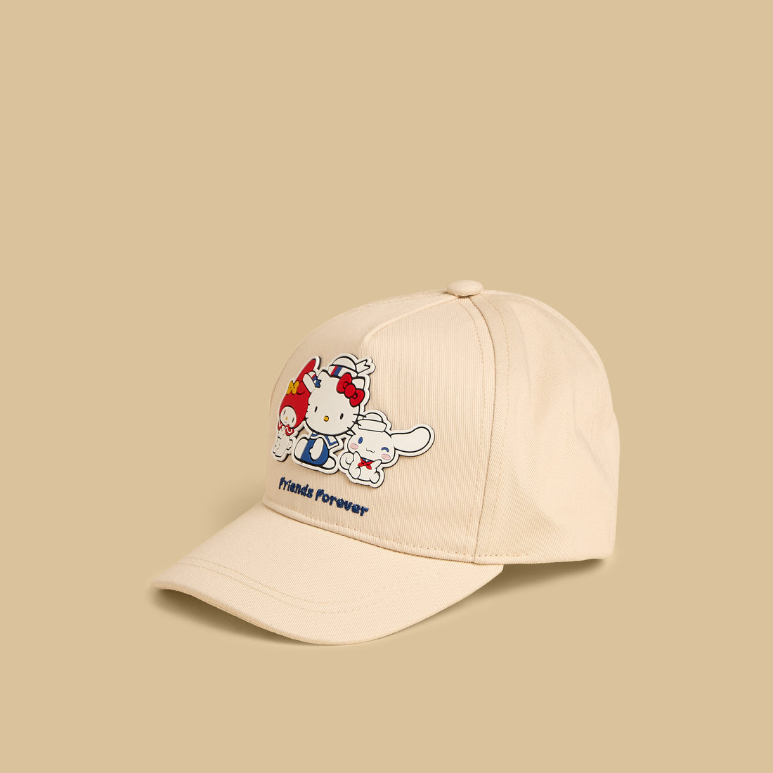 Hello Kitty and Friends Applique Cap with Snap Back Closure - Cream / 1-3 yrs