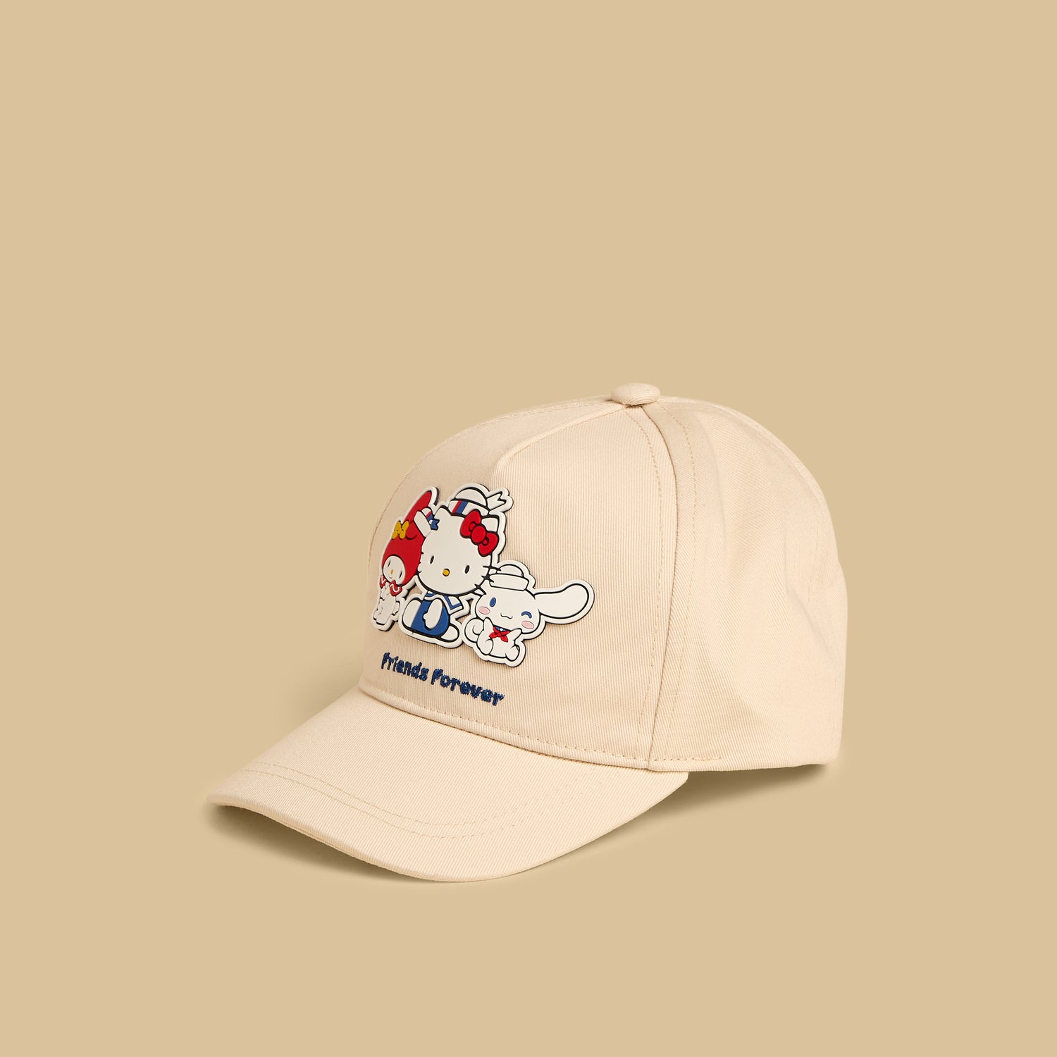 Hello Kitty and Friends Applique Cap with Snap Back Closure - Cream / 1-3 yrs