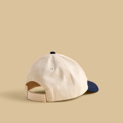 Stitch Print Cap with Hook and Loop Strap Closure