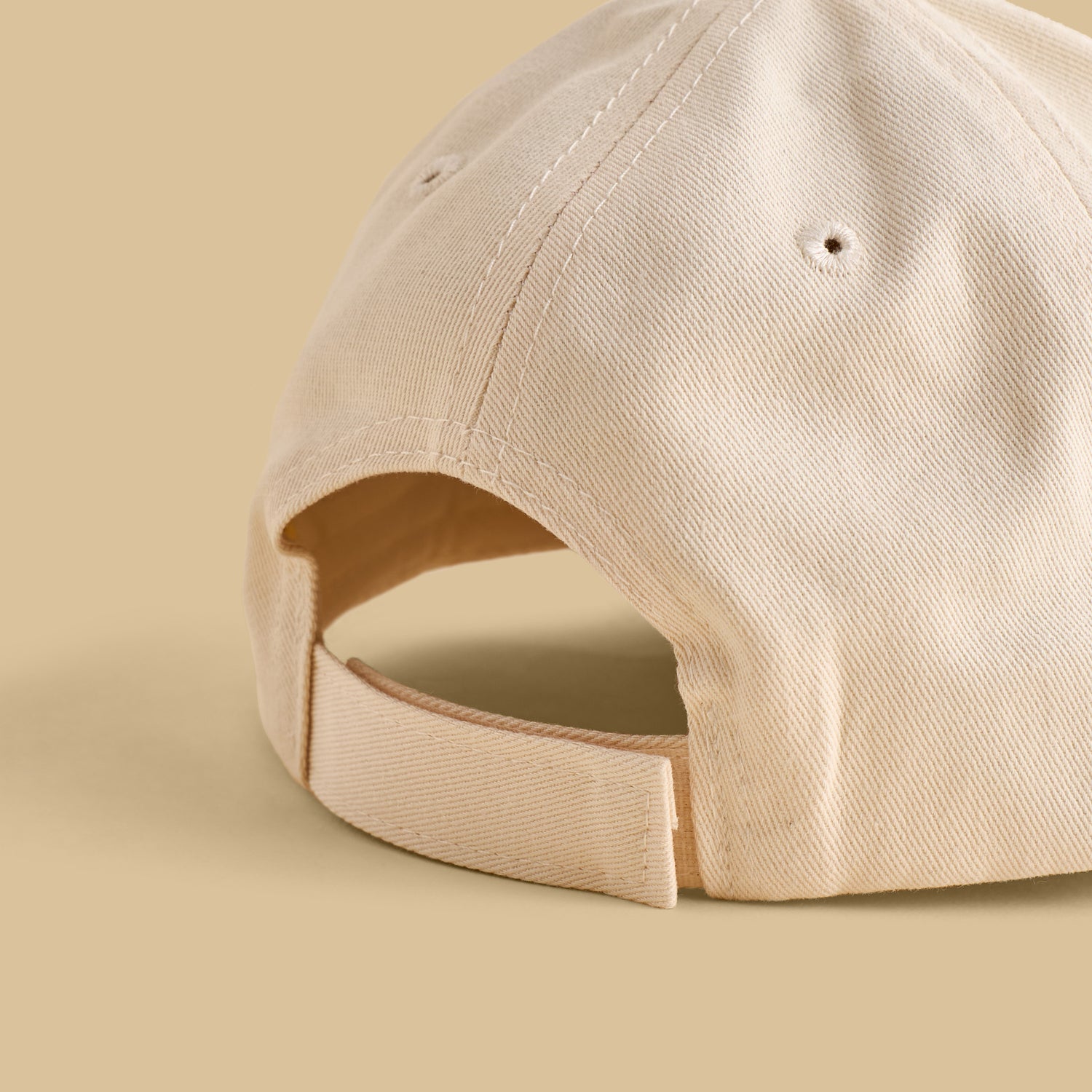 Stitch Print Cap with Hook and Loop Strap Closure