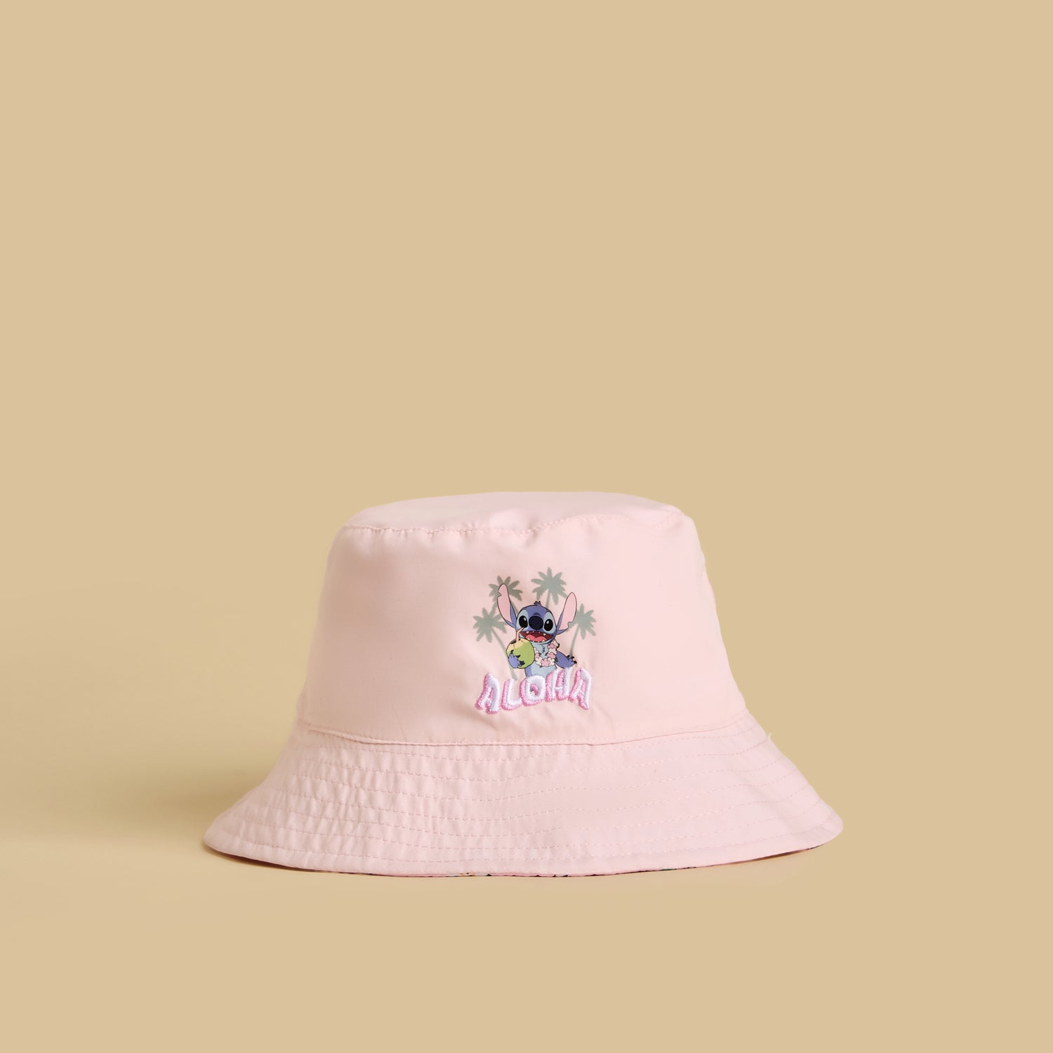 Stitch and Angel Print Bucket Hat - Pink / 1-3 yrs