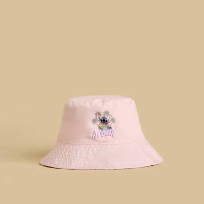 Stitch and Angel Print Bucket Hat - Pink / 1-3 yrs