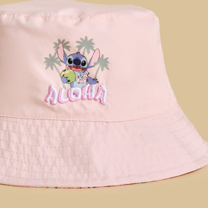 Stitch and Angel Print Bucket Hat