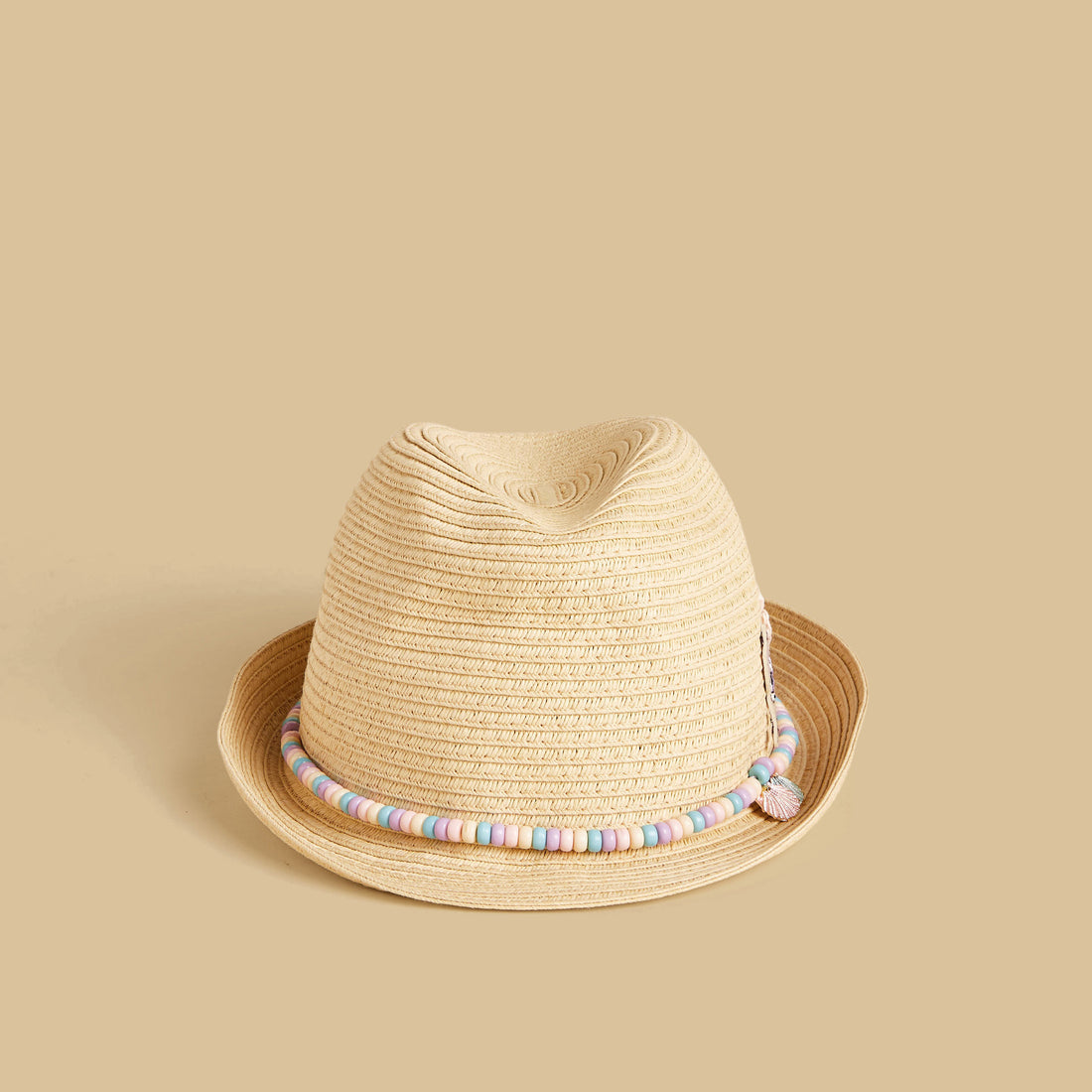 Stitch and Angel Applique Hat - Cream / 1-3 yrs