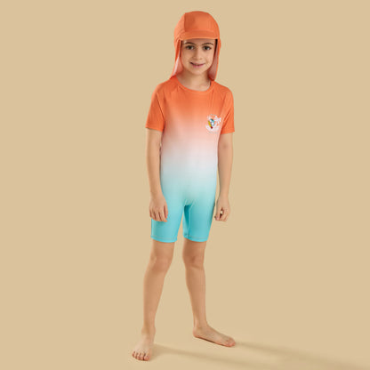 Ombre Print Swimsuit with Cap - Blue / 2-3 yrs