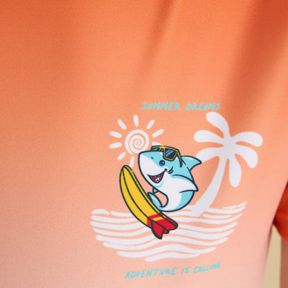 Ombre Print Swimsuit with Cap