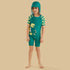 Crab Print Swimsuit with Cap - Green / 2-3 yrs