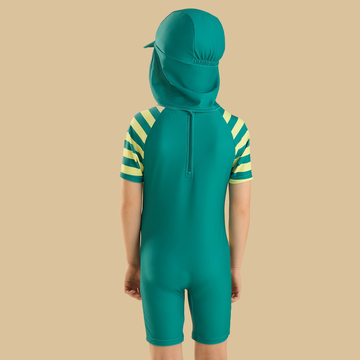 Crab Print Swimsuit with Cap