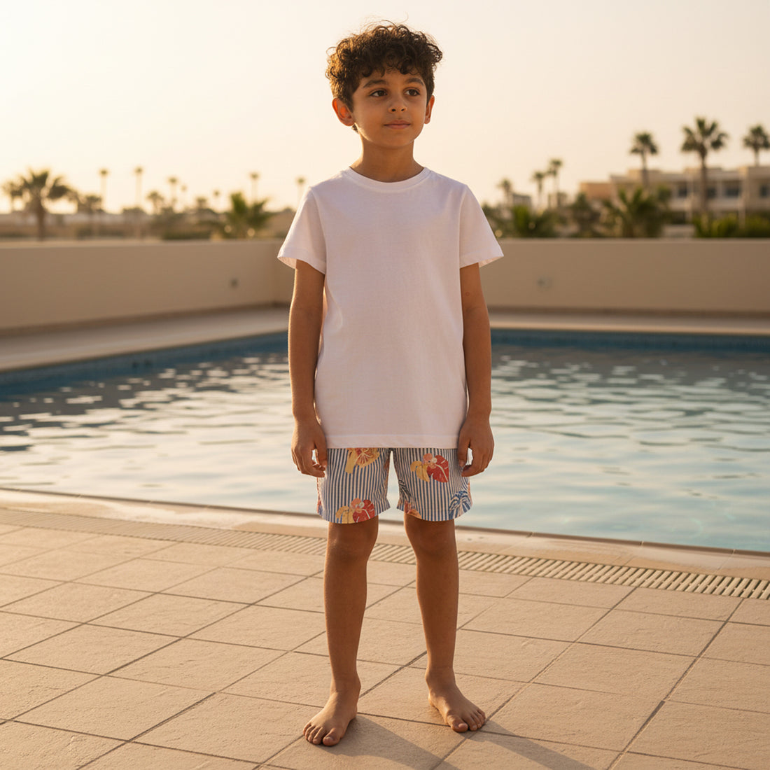 Palm Print Swim Shorts