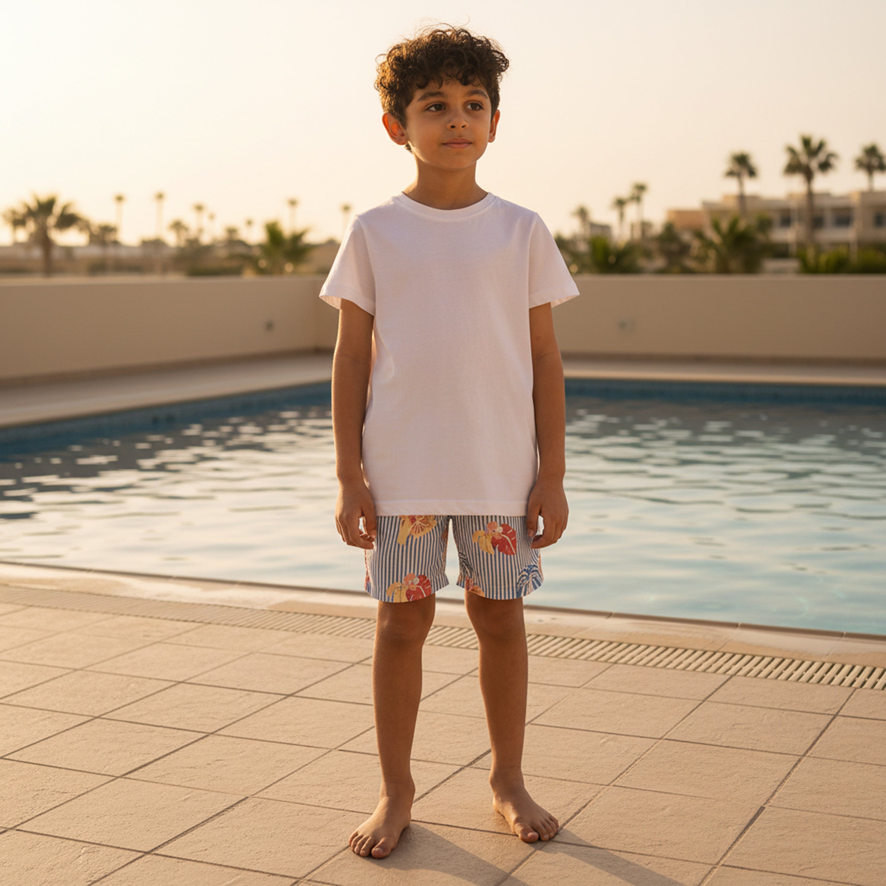 Palm Print Swim Shorts