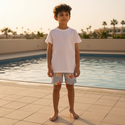 Palm Print Swim Shorts