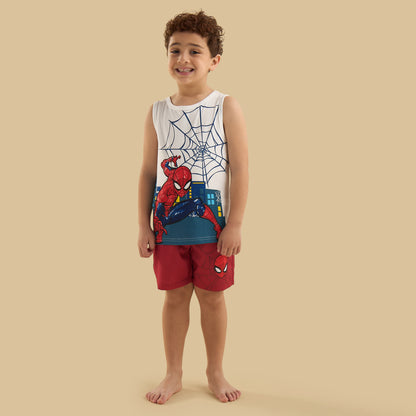 Spider-Man Print Swim T-shirt and Shorts Set