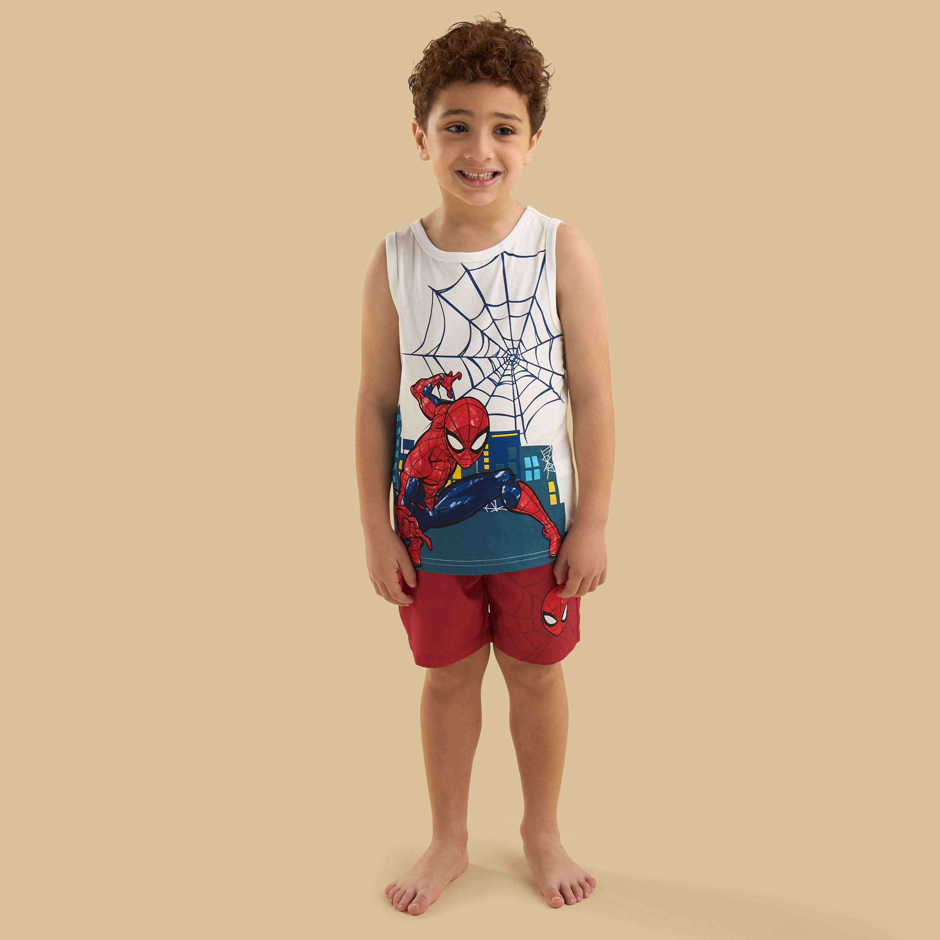 Spider-Man Print Swim T-shirt and Shorts Set